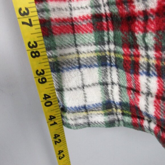 Pottery Barn Women's Plaid Robe Medium Red Multicolor Belted Long Sleeve 692 - Picture 8 of 10